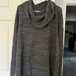 Sparkly Gray Cowl Neck Sweater
